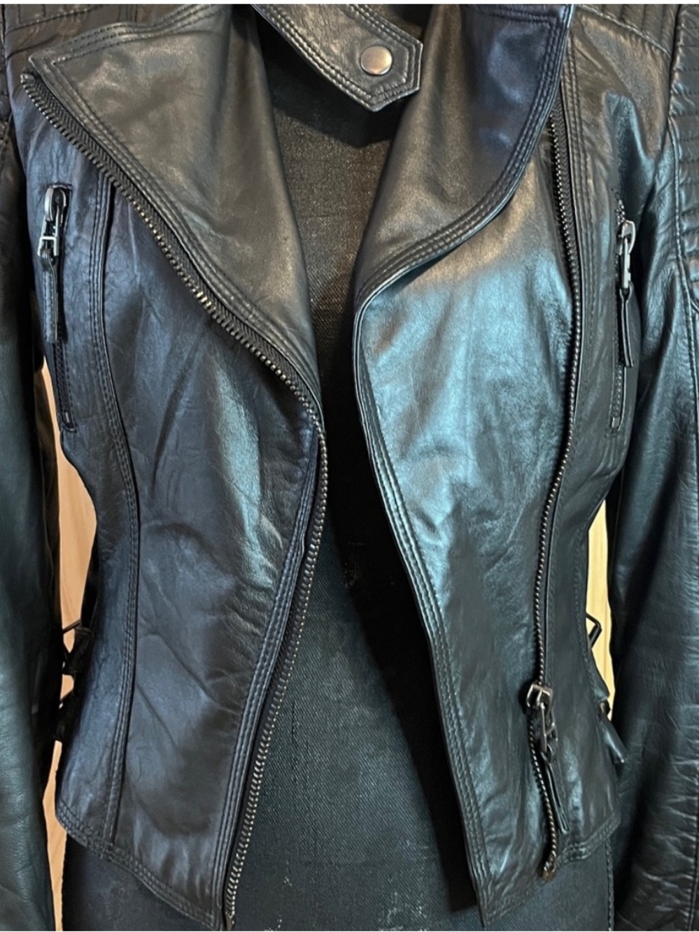 Zara Basic black moto jacket Size M